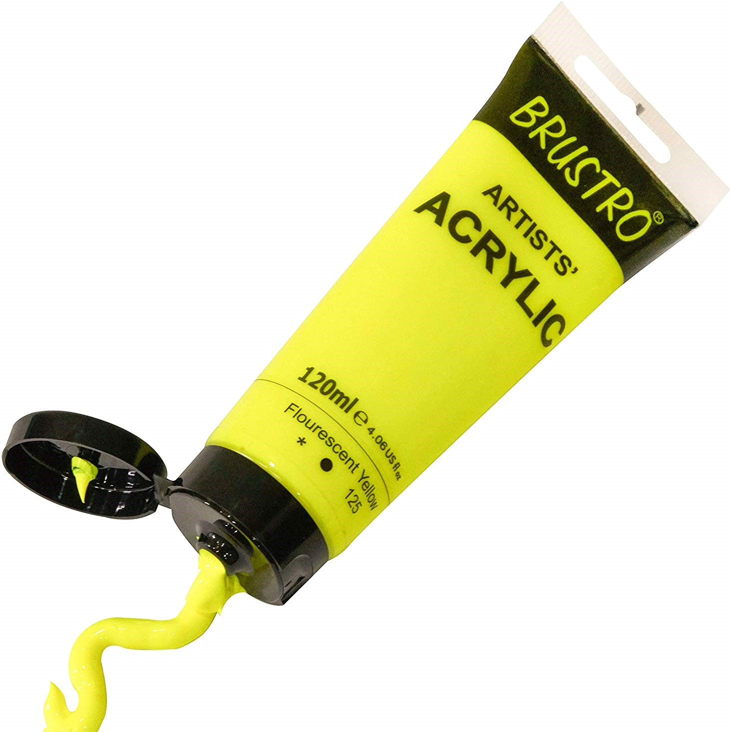 Artists Acrylic Paint 120ml Fluorescent Yellow (125) Image