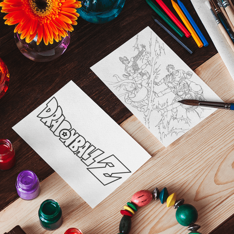 Dragon Ball Z Set of 10 Coloring Sheets Image