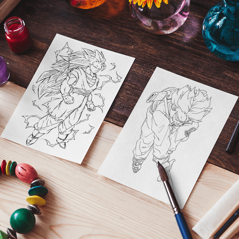 Dragon Ball Z Set of 10 Coloring Sheets Image