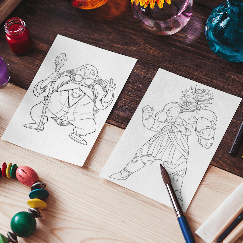 Dragon Ball Z Set of 10 Coloring Sheets Image