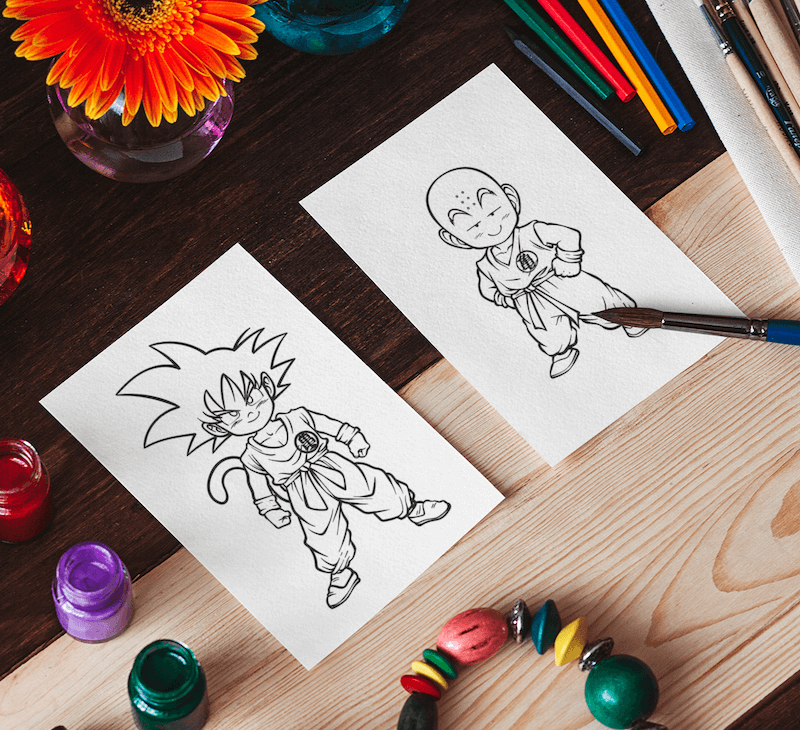 Dragon Ball Z Set of 10 Coloring Sheets Image