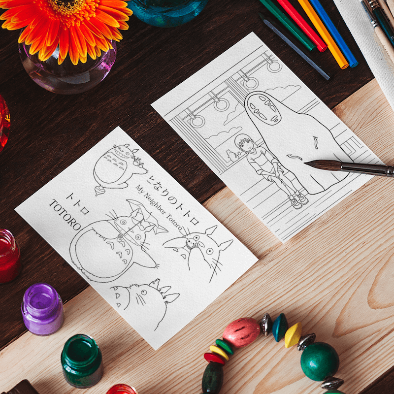 Studio Ghibli Set of 10 Coloring Sheets Image