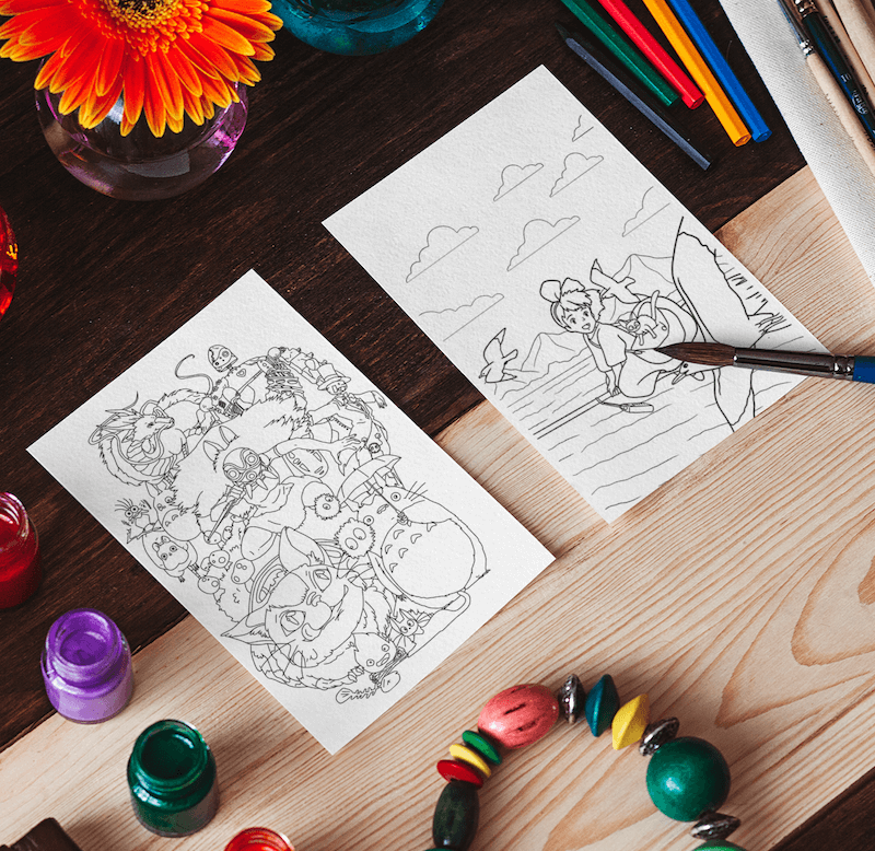 Studio Ghibli Set of 10 Coloring Sheets Image