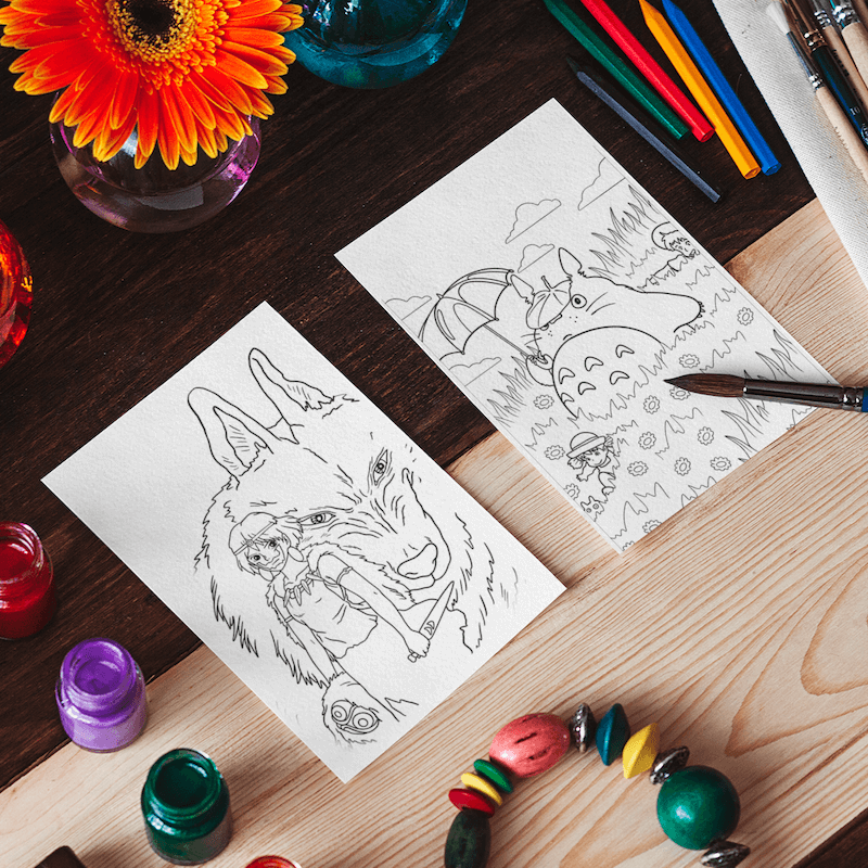 Studio Ghibli Set of 10 Coloring Sheets Image