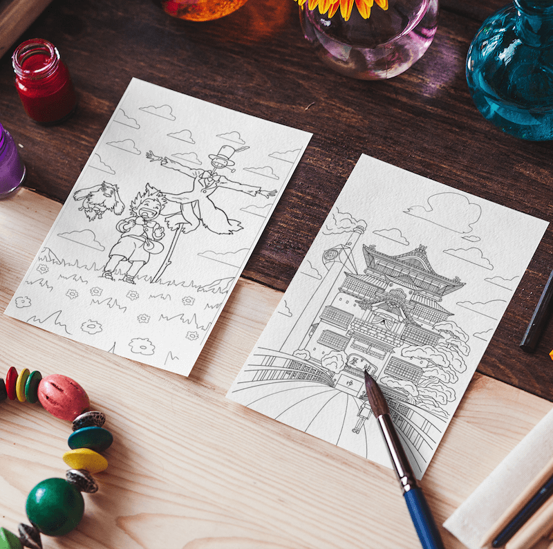 Studio Ghibli Set of 10 Coloring Sheets Image