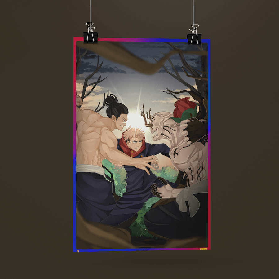 Yuji x Aoi x Hanami Jujutsu Kaisen Poster Image